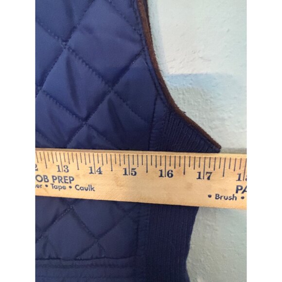 Active USA Womens Quilted Navy Vest Size S W/ Gold Zipper & Snap Details Sharp - Picture 8 of 9